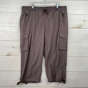 Soothfeel Women's Cargo Capris Pants Womens 3XL Purple Lightweight Quick Dry